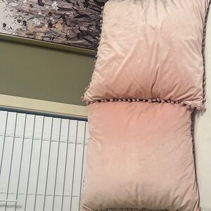 Elegant Blush Pom-Pom Pillow